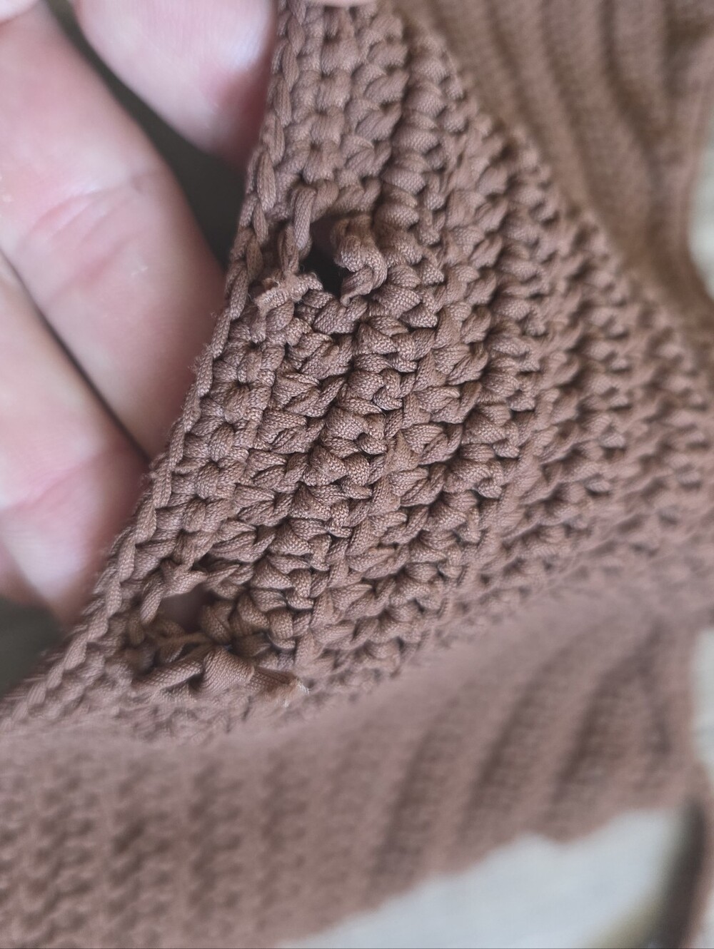 SKIMS Brown Crochet Bikini Top and Bottom Set - Picture 8 of 9